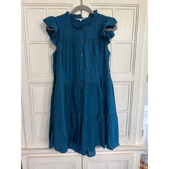 Moodie size small teal dress rayon with pockets - Picture 1 of 4